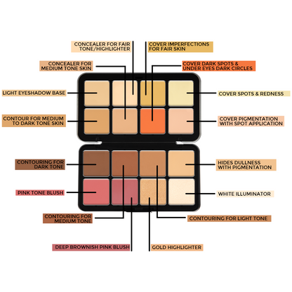 16 Color Camouflage Face Palette - CHP002