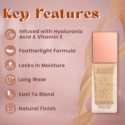 Jaquline USA Perfect Fix Hydrating Serum Foundation 30ml Golden Beige 03