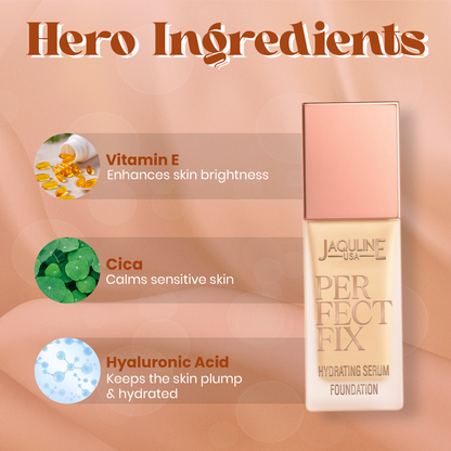 Jaquline USA Perfect Fix Hydrating Serum Foundation 30ml Golden Beige 03