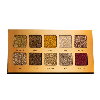 10 Color Metallic Eyeshadow Palette (Gemstones Collection)