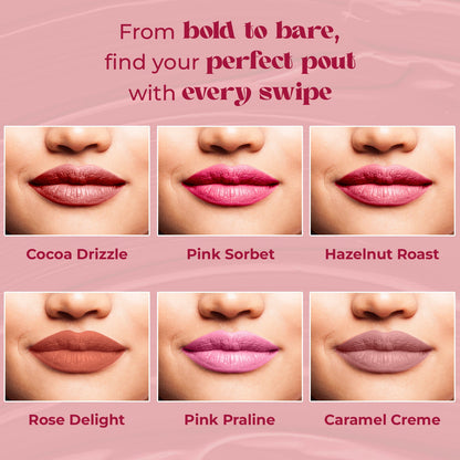 Jaquline USA Double Take Matte & Gloss Lipstick (6.5 ml) Pink Sorbet 02, Long-Lasting & Non-Transfer