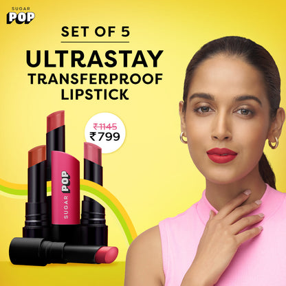 Set of 5 Ultrastay Transferproof Lipstick