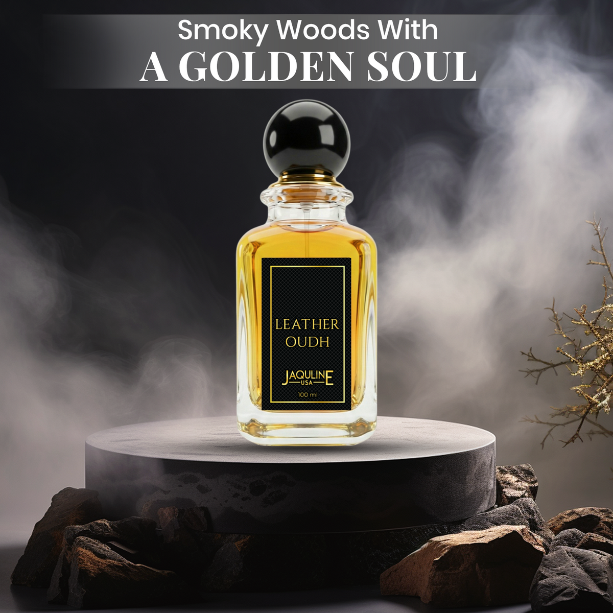 Jaquline USA Oudh Leather Eau De Parfum with Leather & Amber, 100 ml