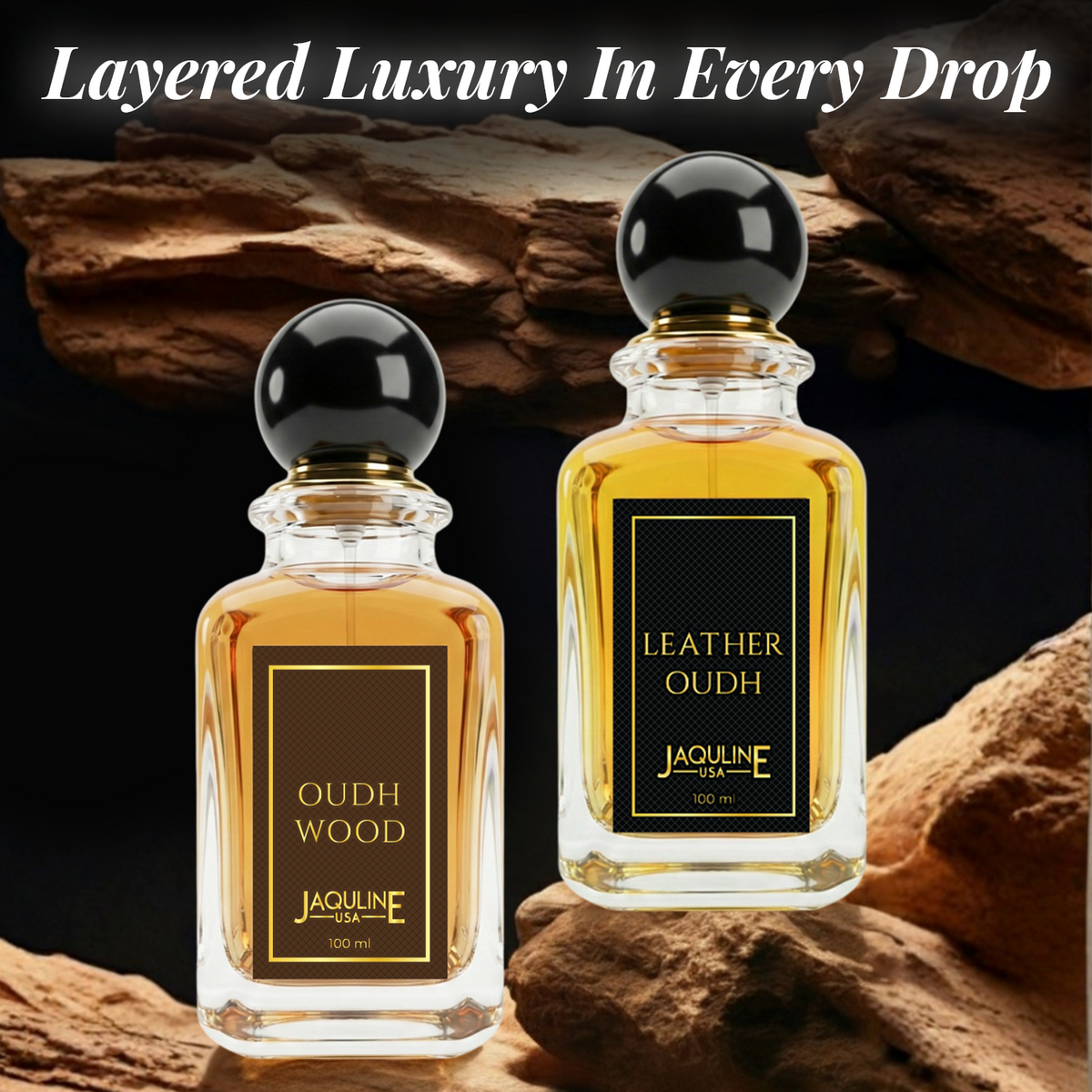 Jaquline USA Oudh Leather Eau De Parfum with Leather & Amber, 100 ml